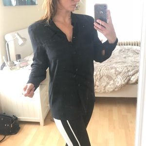 Giorgio Armani Sheer Black Blouse sz L